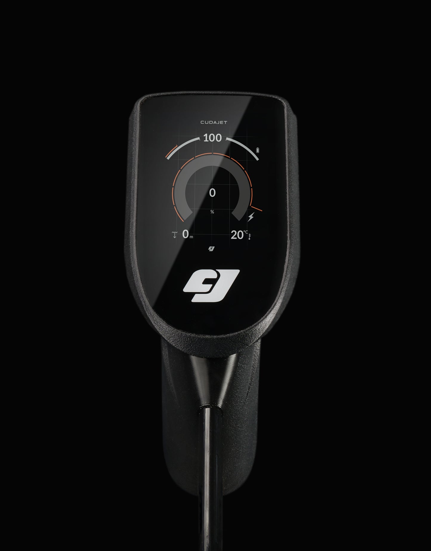 CudaJet Underwater Jetpack hand controller in the studio, showing screen
