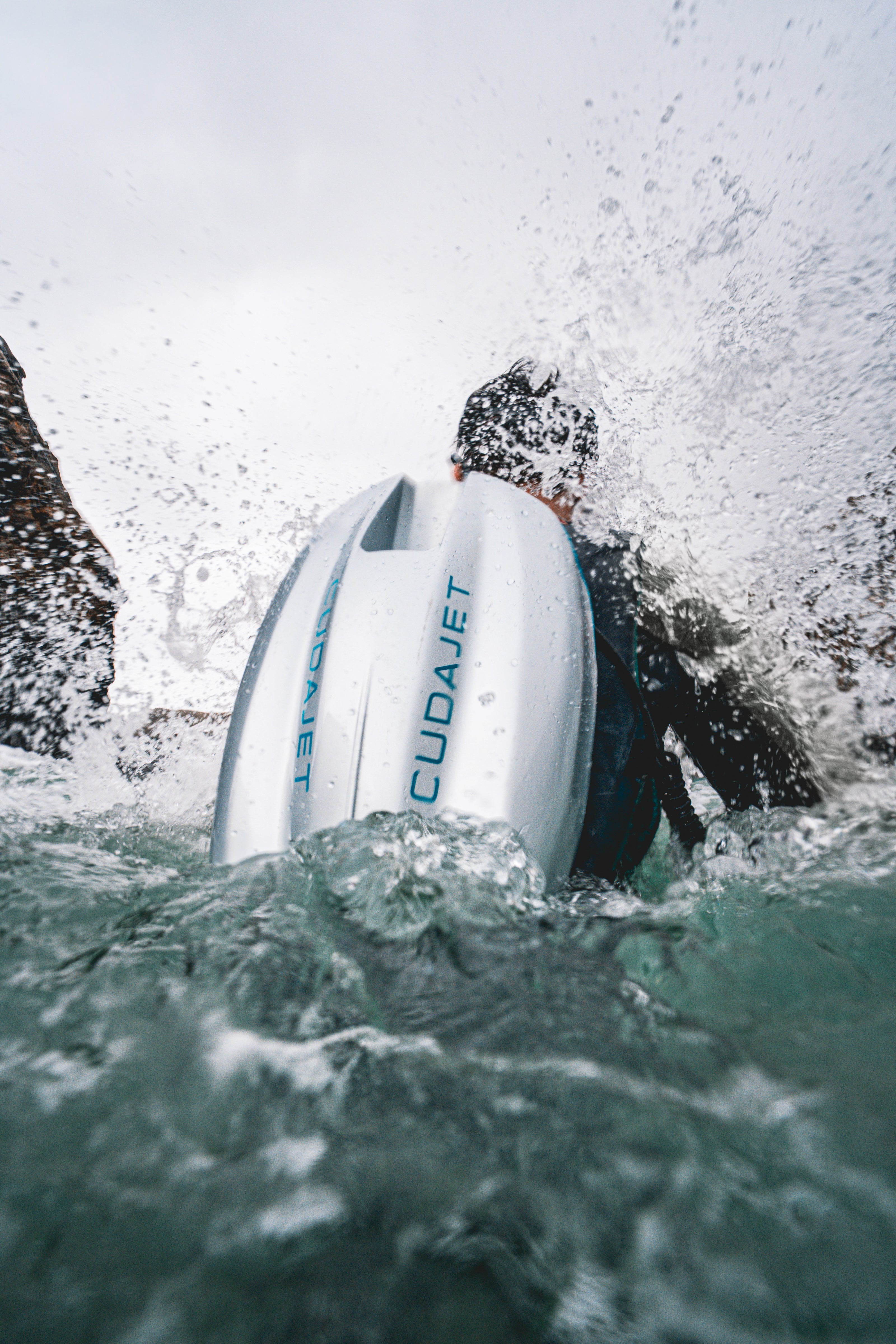 Underwater Jetpack in stormy water
