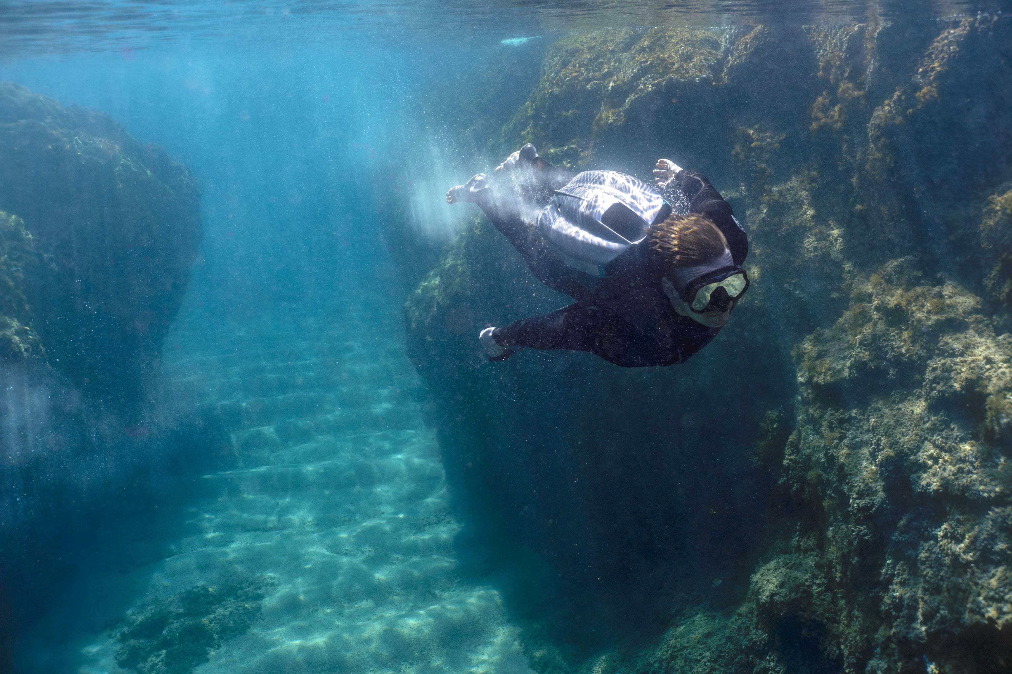 Flying with Underwater Jetpack, superyacht toy