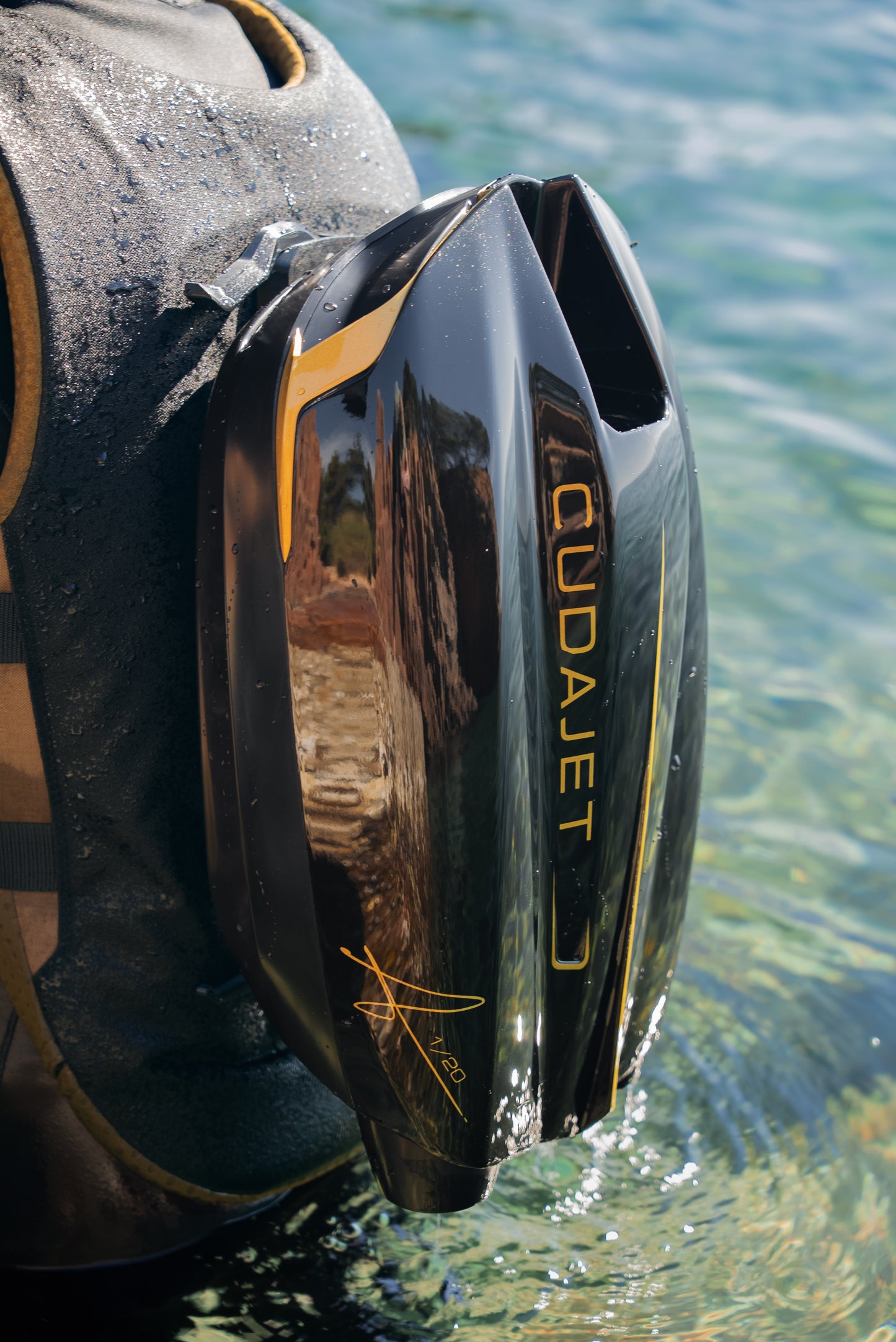 Founder's Jetpack standing in water